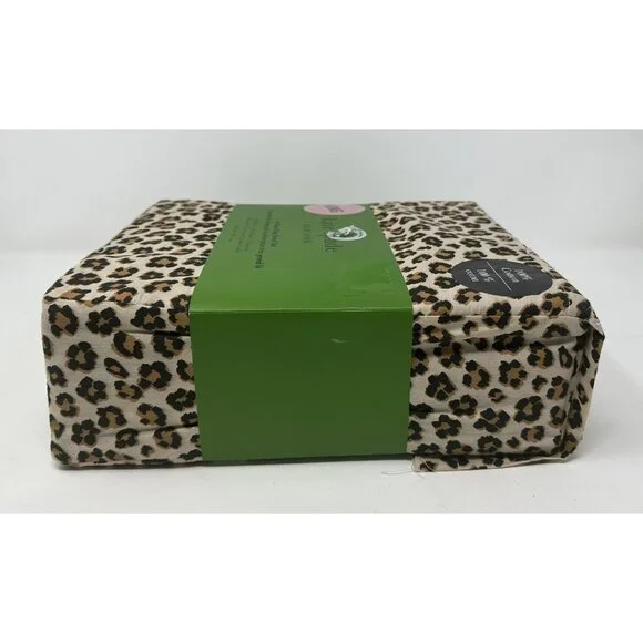KATE SPADE LEOPARD FLORAL Animal Print Cotton KING 4 Piece Sheet Set NIB NEW - Picture 6 of 7